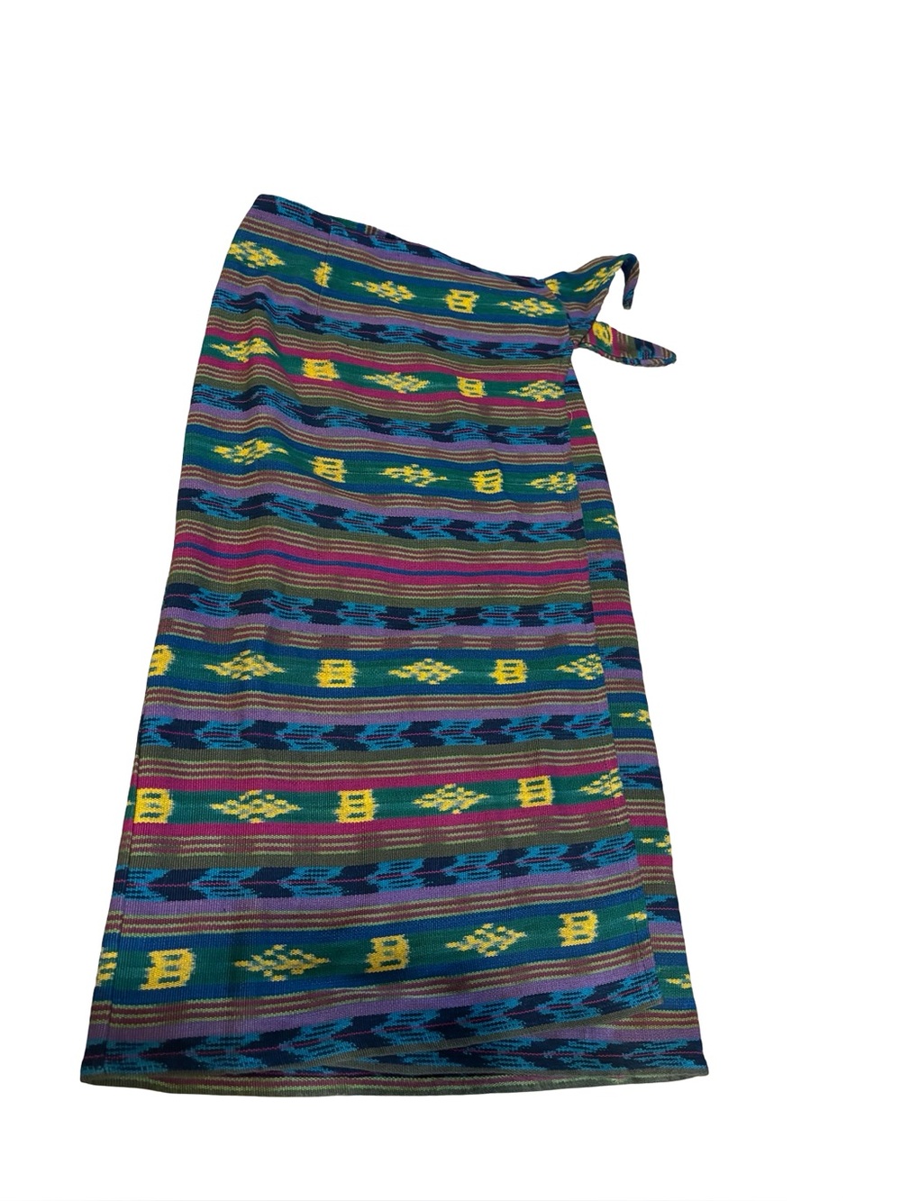 VINTAGE  Cotton Skirt - Aztec Print Central Falls Vintage wrap skirt - size L